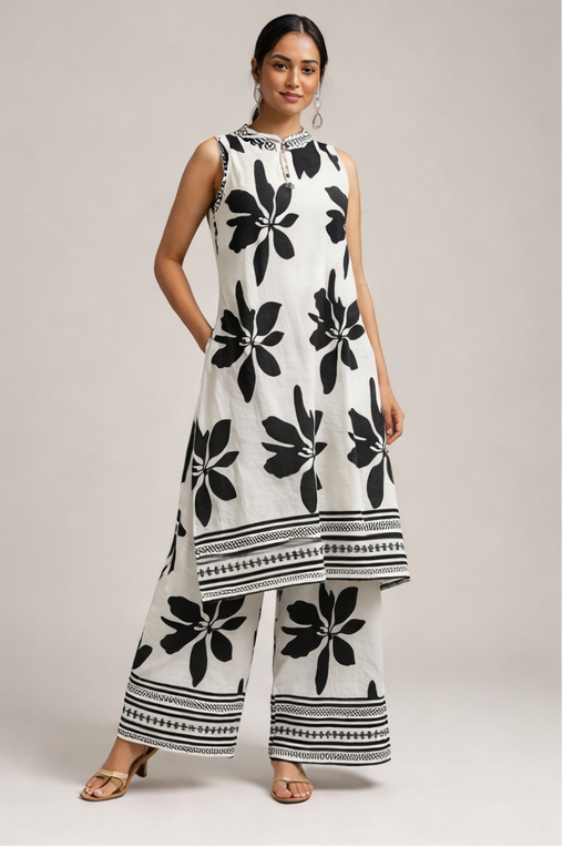 Ivory Noir Floral Set