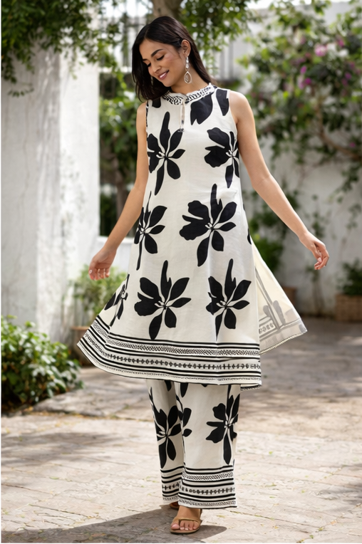 Ivory Noir Floral Set