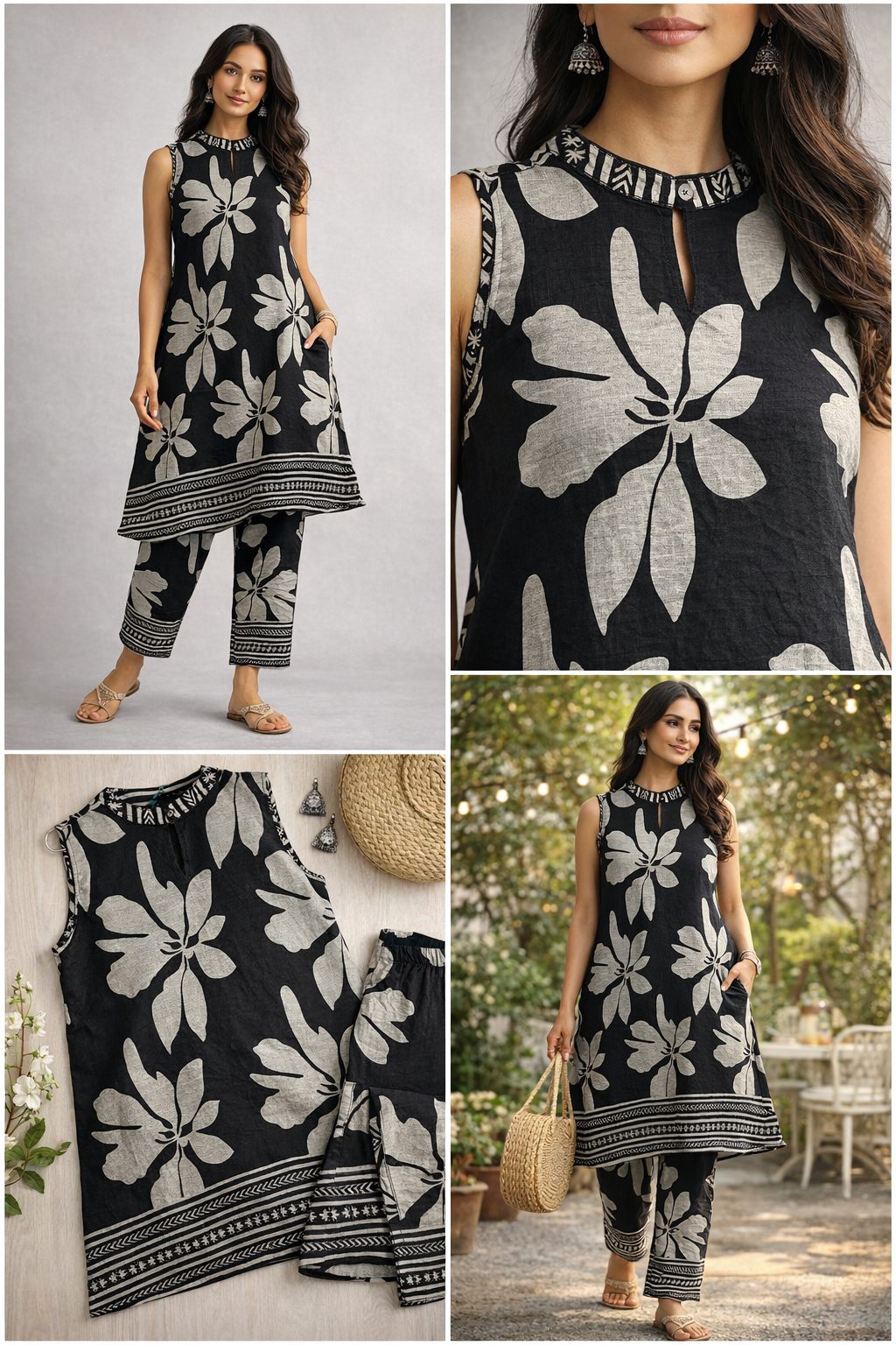 Midnight Bloom Cotton Set